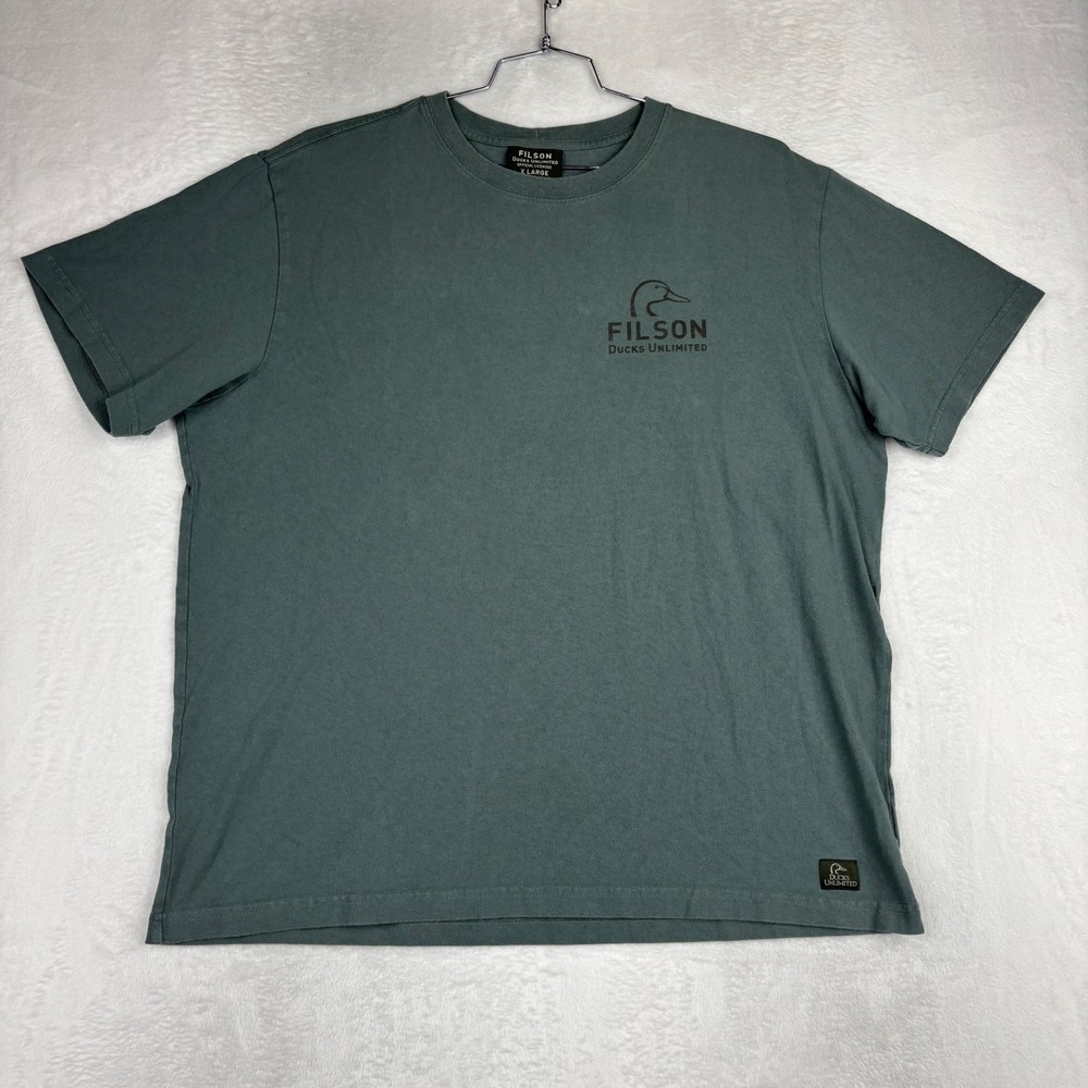 Filson Ducks Unlimited Graphic T-Shirt Mens XL Green Wood Duck USA Made Cotton